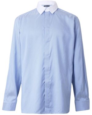 Tom Ford Contrast Collar Long-Sleeve Shirt - Blue