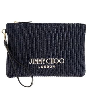Jimmy Choo Zipped Flat Pouch Bag - Blue