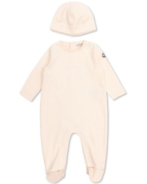 Moncler Long-Sleeved Bodysuit And Hat - White
