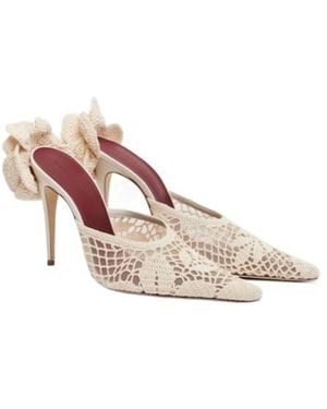 Magda Butrym Crochet And Leather Mules - Pink