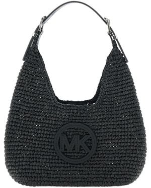 MICHAEL Michael Kors Logo Patch Hobo Bag - Black
