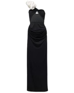Magda Butrym Ruffled Cutout One-Shoulder Gown - Black