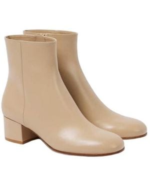 Gianvito Rossi Leather Ankle Boots - Natural