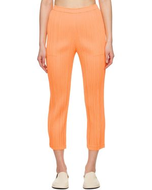 Pleats Please Issey Miyake Plissé High-Waisted Leggings - Orange