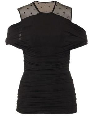 Marine Serre Ruched Top - Black