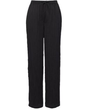 The Row Kriza Plissé Silk Wide-Leg Pants - Black