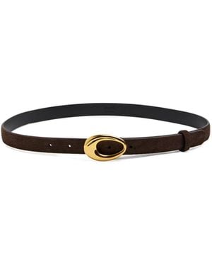 KHAITE Olivia Suede Belt - White