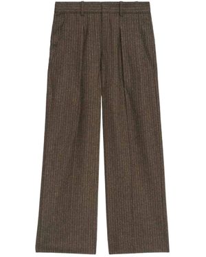 Isabel Marant Pinstriped Straight-Leg Trousers - Grey