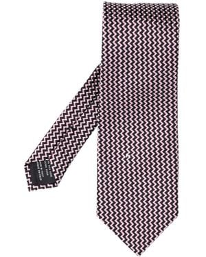Tom Ford Classic Tie With Sharp-Angled Geometric Pattern - Purple