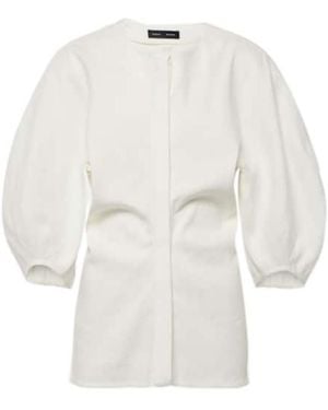 Proenza Schouler Linen-Blend Top - White