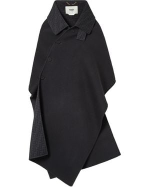 Fendi Enveloping Short Cloak - Black