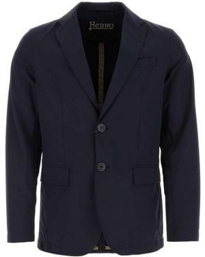 Herno Single-Breasted Tailored Blazer - Blue
