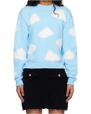 Moschino Cloud Crew Neck Jumper - Blue