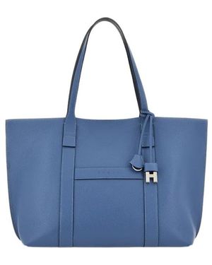 Hogan Hanging Accent Script Top Handle Bag - Blue