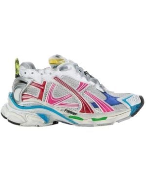 Balenciaga Lace-Up Runner Trainers - Blue