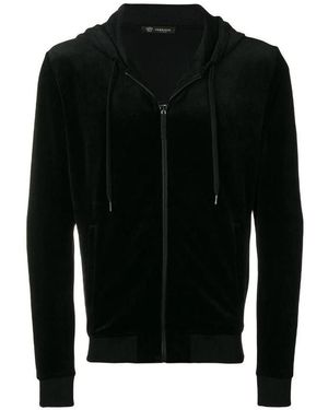 Versace Zippered Hooded Casual Jacket - Black