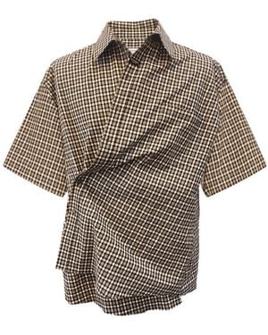 Martine Rose Check-Pattern Buttoned Shirt - Grey