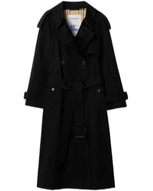 Burberry Fitzrovia Double-Breasted Belted Trench Coat - Black