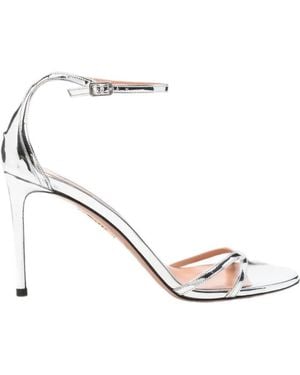 Aquazzura Nuda Metallic Heeled Sandals - White