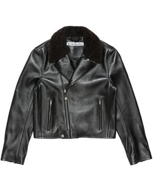 Acne Studios Leather Biker Jacket - Black