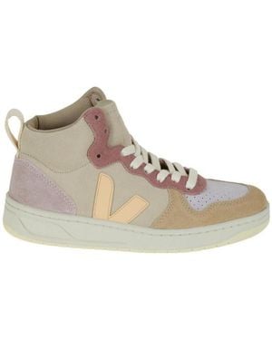 Veja V-15 High-Top Sneakers - Brown