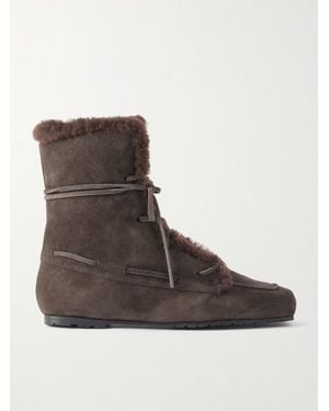 Aeyde Shearling Ankle Boots - Brown