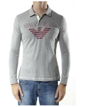 Armani Jeans Logo Details Polo Shirt - Grey