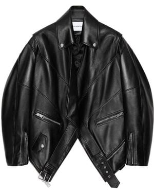 Givenchy Back-To-Front Collared Biker Jacket - Black