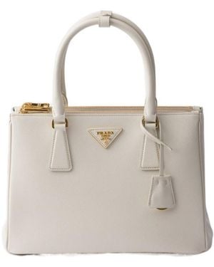 Prada Galleria Medium Saffiano Leather Bag - Natural