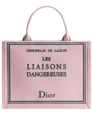 Dior Medium Book Tote With Strap - Pink