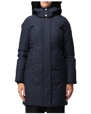 Moose Knuckles Hooded Cotton Suit With Long Sleeves - Blue
