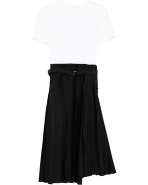 Sacai Pleat Detailing Dress - Black