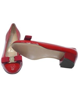 Ferragamo Bow-Tie High Heels - Red