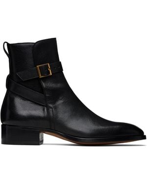 Tom Ford Strap-Detail Ankle Boots - Black