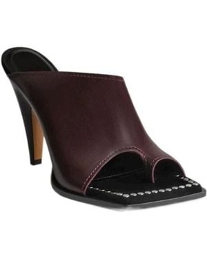 Phoebe Philo Leather High-Heeled Sandals - Brown