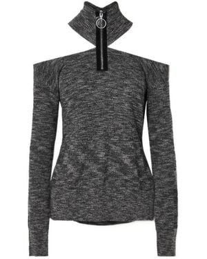Christopher Kane Cold-Shoulder Wool Sweater - Black