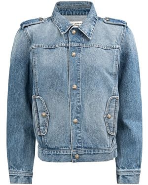Nili Lotan Long-Sleeve Denim Jacket - Blue