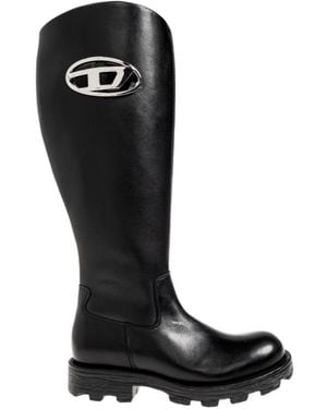 DIESEL Round-Toe Boots - Black