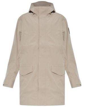 Canada Goose Logo-Patch Parka Coat - Natural