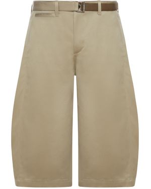 Sacai Chino Wide-Leg Trousers - Natural