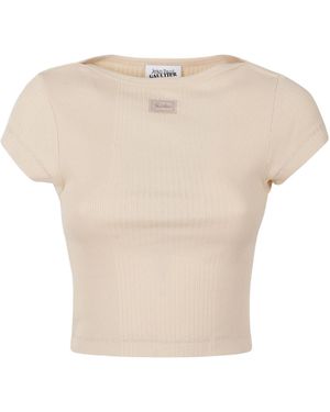 Jean Paul Gaultier Ribbed Short-Sleeved T-Shirt - Natural
