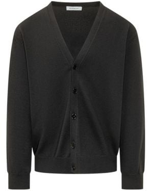 Givenchy Logo-Intarsia V-Neck Cardigan - Black