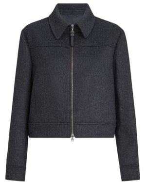 Brunello Cucinelli Collared Long-Sleeved Casual Jacket - Black