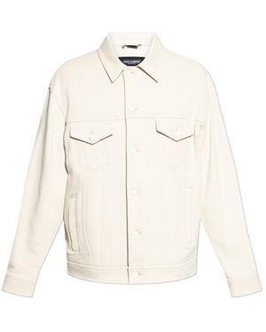 Dolce & Gabbana Logo Plaque Shirt Jacket - White