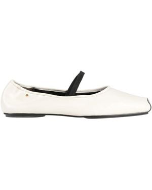Tory Burch Simple Leather Mary Jane Shoes - White