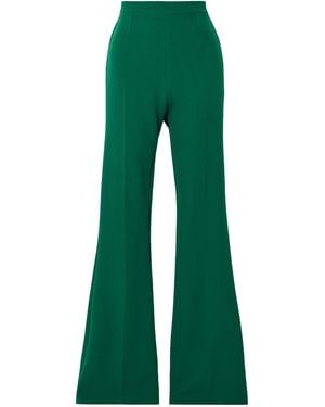 Safiyaa Stretch Crepe Flared Pants - Green
