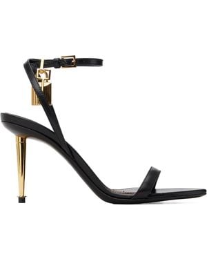 Tom Ford Lock-Shaped Pointed-Toe Open-Toe Sandals - White