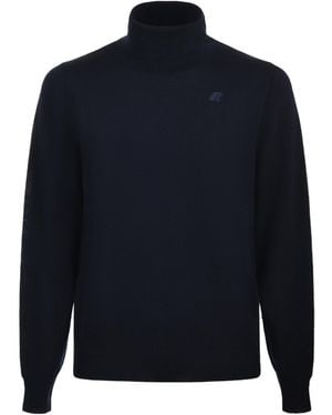 K-Way Turtleneck Wool Knitwear - Blue