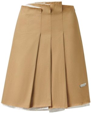 Song For The Mute Pleated Raw-Edge Skirt - Natural