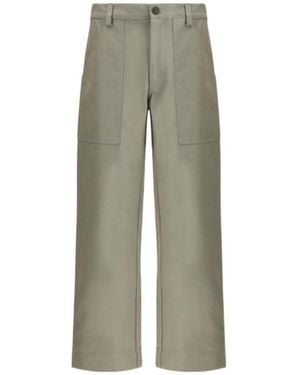 Maison Kitsuné Maison Kitsuné Logo Embroidered Workwear Trousers - Grey